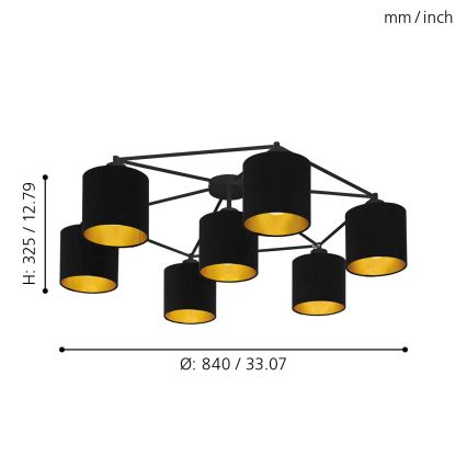 Eglo - Συνδεδεμένο πολύφωτο 7xE27/40W/230V