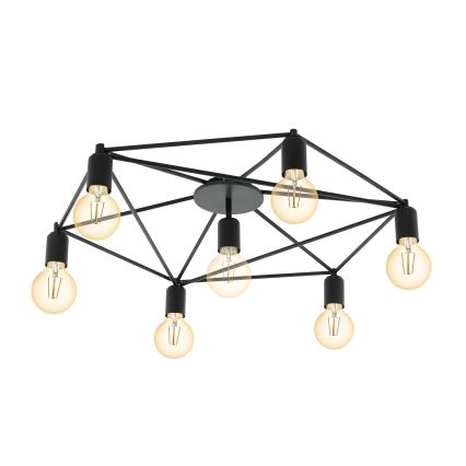 Eglo - Συνδεδεμένο πολύφωτο 7xE27/60W/230V μαύρο
