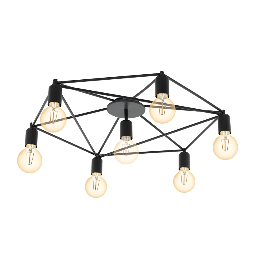 Eglo - Συνδεδεμένο πολύφωτο 7xE27/60W/230V μαύρο