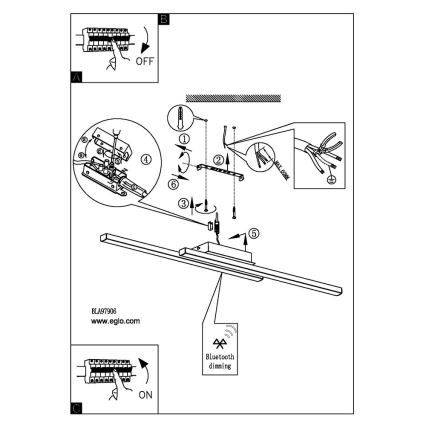 Eglo - LED RGB Ρυθμιζόμενο φωτιστικό οροφής FRAIOLI-C 2xLED/17W/230V