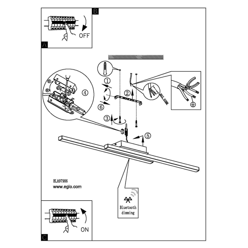 Eglo - LED RGB ρυθμιζόμενο επιφανειακά τοποθετούμενο φωτιστικό οροφής FRAIOLI-C LED/34W/230V
