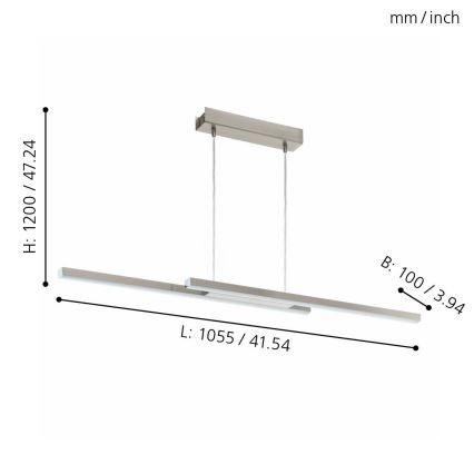 Eglo - LED RGB Πολύφωτο ράγα με dimmer FRAIOLI-C 2xLED/17W/230V