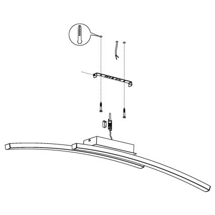 Eglo 97909 - LED RGB ρυθμιζόμενος επικαθήμενος πολυέλαιος FRAIOLI-C LED/34W/230V