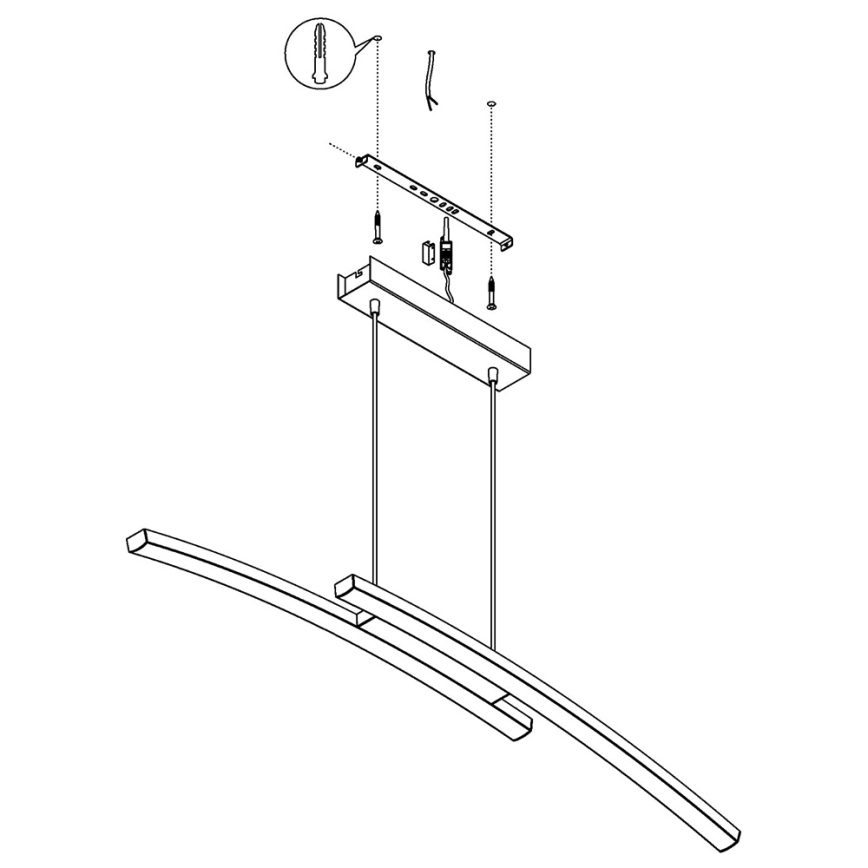 Eglo - LED RGB Ρυθμιζόμενο φωτιστικό οροφής με καλώδιο FRAIOLI-C 2xLED/17W/230V