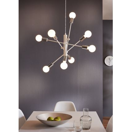 Eglo - Πολύφωτο σε σχοινί 8xE27/60W/230V λευκό
