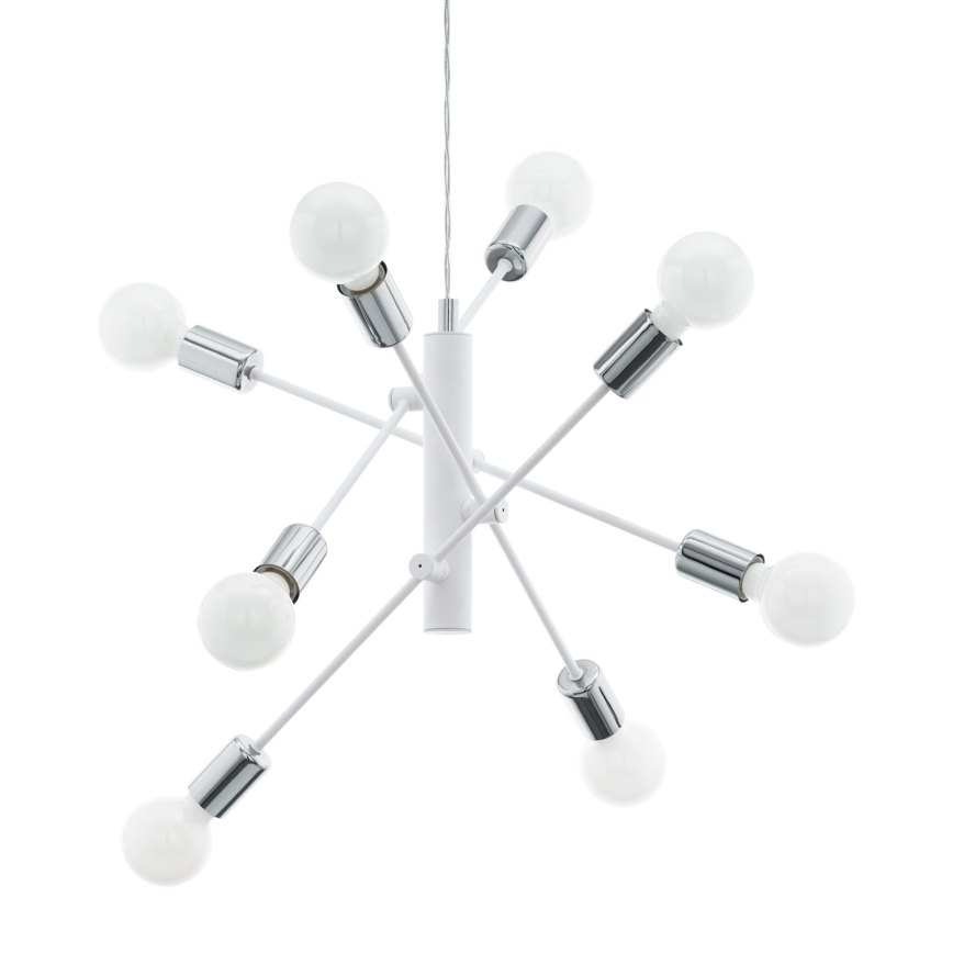 Eglo - Πολύφωτο σε σχοινί 8xE27/60W/230V λευκό