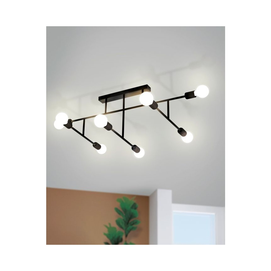 Eglo - Συνδεδεμένο πολύφωτο 8xE27/40W/230V μαύρο