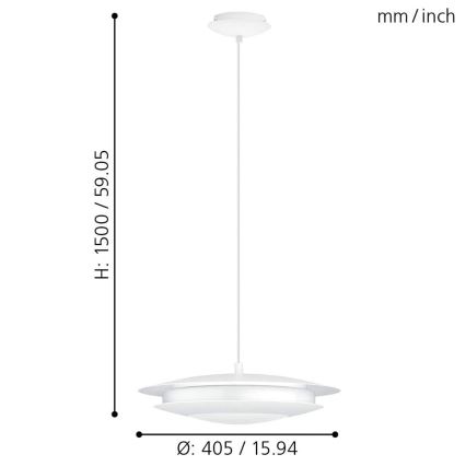 Eglo - LED RGB Dimmable πολύφωτο κρεμαστό MONEVA-C LED/18W/230V