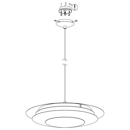 Eglo 98043 - LED RGBW Dimmable κρεμαστό φωτιστικό οροφής MONEVA-C LED/18W/230V