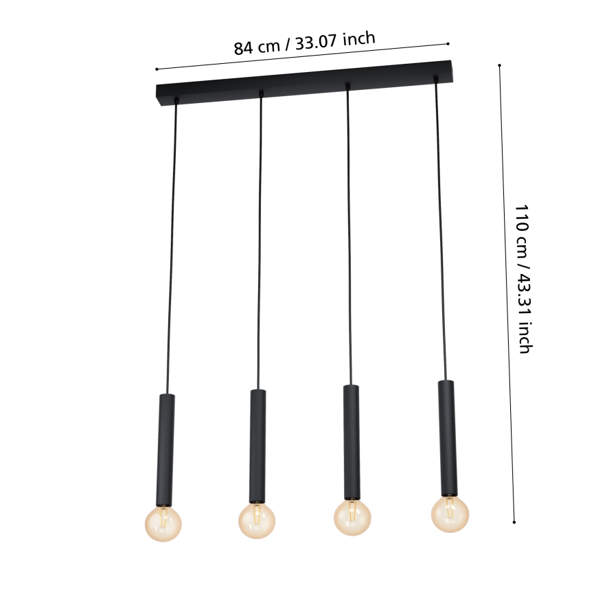 Eglo - Πολύφωτο σε σχοινί 4xE27/60W/230V