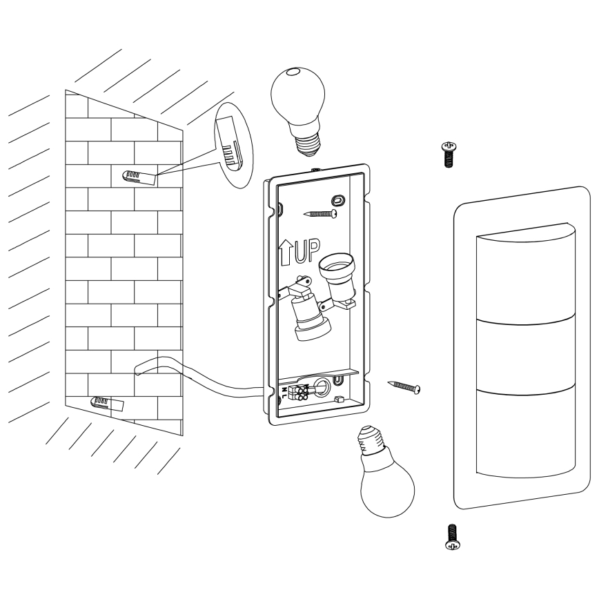 Eglo - Φως τοίχου εξωτερικού χώρου 2xE27/10W/230V μαύρο IP44