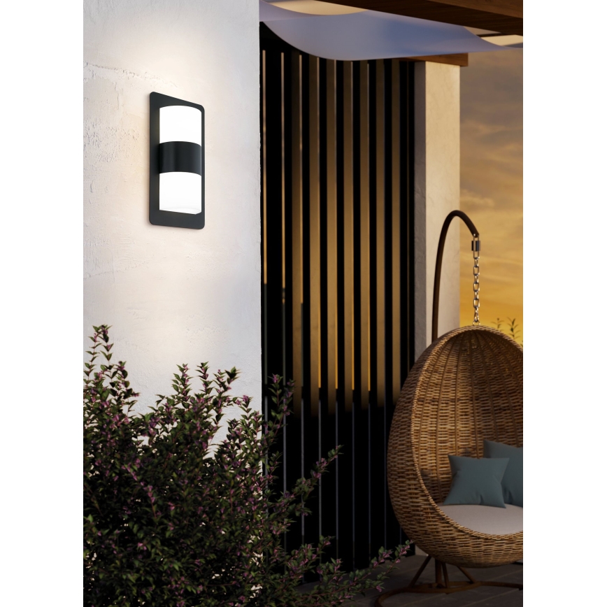 Eglo - Φως τοίχου εξωτερικού χώρου 2xE27/10W/230V μαύρο IP44