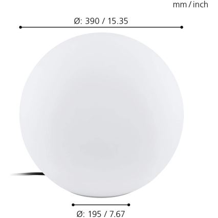 Eglo 98106 - Εξωτερικό φωτιστικό LED RGBW MONTEROLO-C 1xLED/9W/230V IP65 Ø390