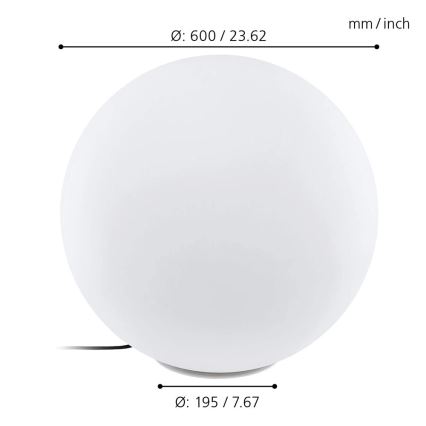 Eglo 98108 - Φωτιστικό εξωτερικού χώρου LED RGBW MONTEROLO-C LED/9W/230V IP65 διάμ. 600