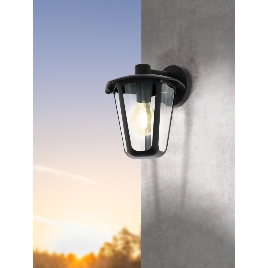 Eglo - Φως τοίχου εξωτερικού χώρου 1xE27/60W/230V μαύρο IP44