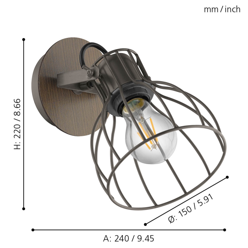 Eglo - Προβολέας τοίχου 1xE27/40W/230V