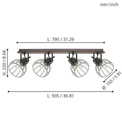 Eglo - Φωτιστικό σποτ 4xE27/40W/230V