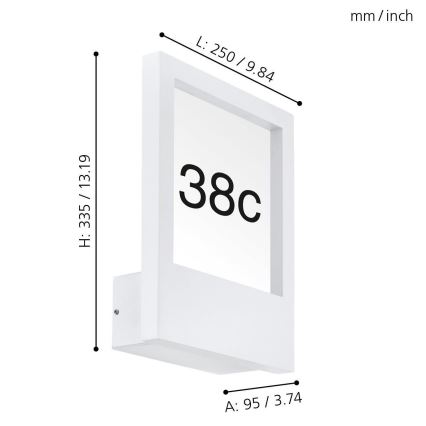 Eglo - Αριθμός οικίας 1xE27/28W/230V λευκό IP44