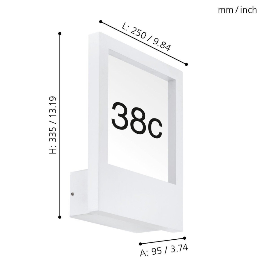 Eglo - Αριθμός οικίας 1xE27/28W/230V λευκό IP44