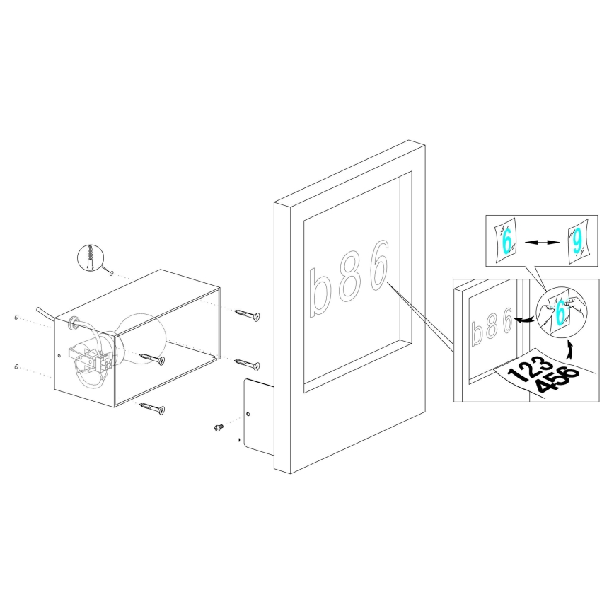 Eglo - Αριθμός οικίας 1xE27/28W/230V λευκό IP44