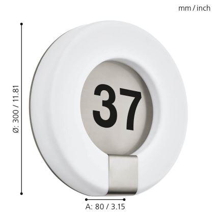 Eglo - Αριθμός οικίας LED LED/15W/230V IP44