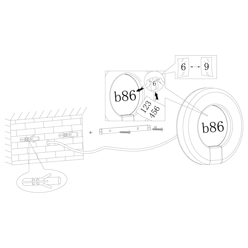 Eglo - Αριθμός οικίας LED LED/15W/230V IP44