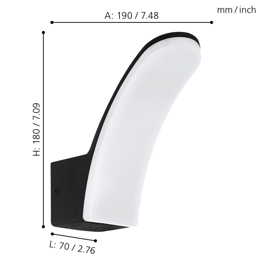Eglo - Φως τοίχου εξωτερικού χώρου LED LED/11W/230V IP44