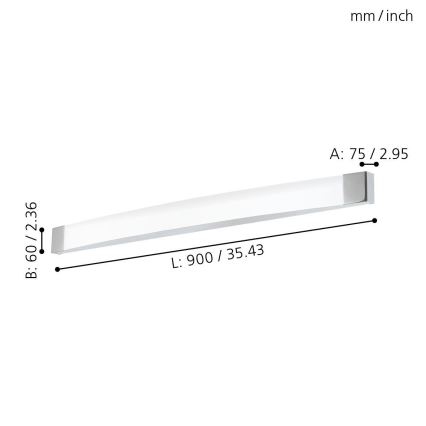 Eglo 98193 - Φως τοίχου μπάνιου LED SIDERNO LED/24W/230V IP44