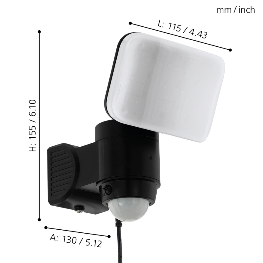 Eglo - Ηλιακό φωτιστικό τοίχου LED με αισθητήρα LED/3,7V 1800 mAh IP44