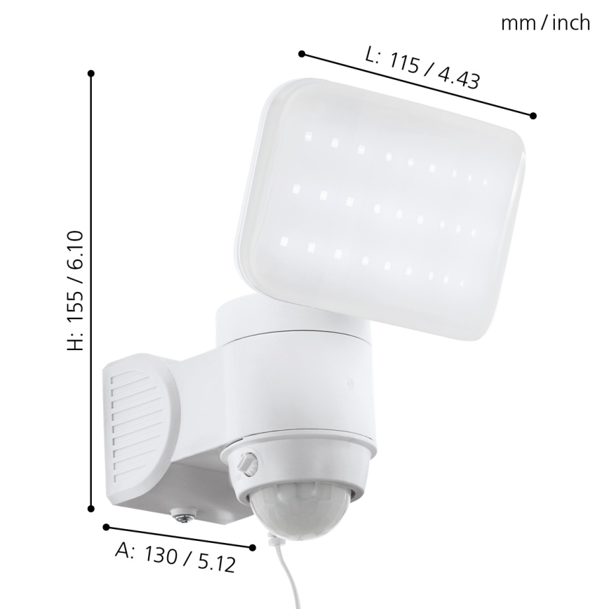 Eglo - Ηλιακό φωτιστικό τοίχου LED με αισθητήρα LED/3,7V 1800 mAh IP44