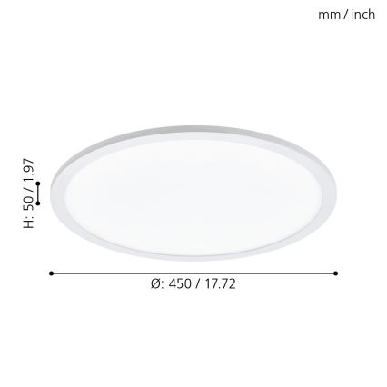 Eglo - LED Dimming φωτιστικό οροφής LED/19,5W/230V + RC