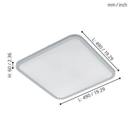 Eglo 98258 - Ρυθμιζόμενο LED φωτιστικό οροφής COGOLETO LED/30W/230V + τηλεχειριστήριο