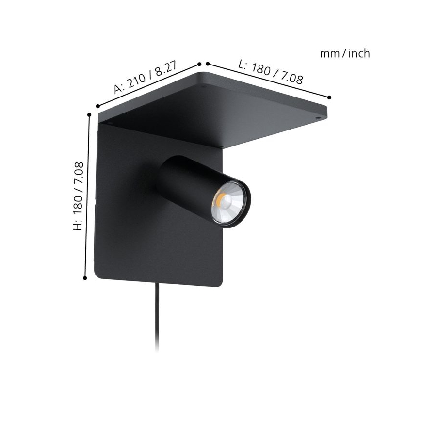 Eglo - Φως τοίχου LED 1xGU10/5W/230V