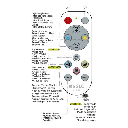 Eglo - Φως οροφής dimmer LED LED/14W/230V + RC