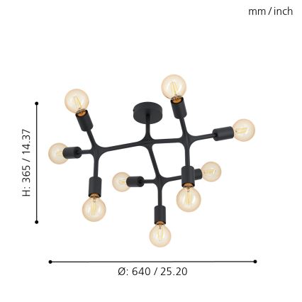 Eglo - Συνδεδεμένο πολύφωτο 9xE27/60W/230V