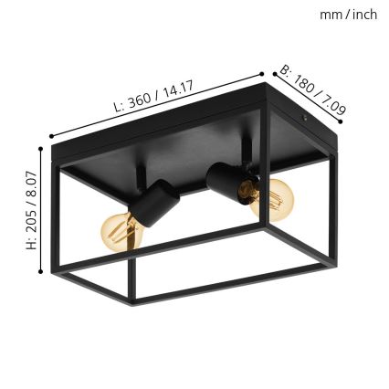 Eglo - Φως οροφής 2xE27/40W/230V