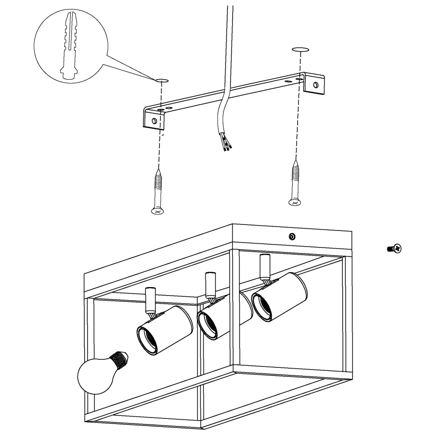 Eglo - Φως οροφής 3xE27/40W/230V