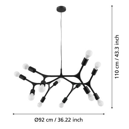 Eglo - Πολύφωτο σε σχοινί 12xE27/60W/230V
