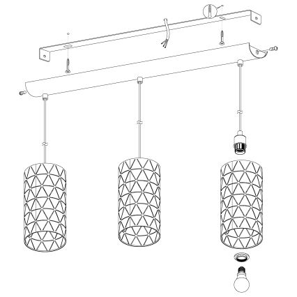 Eglo - Πολύφωτο σε σχοινί 3xE27/40W/230V