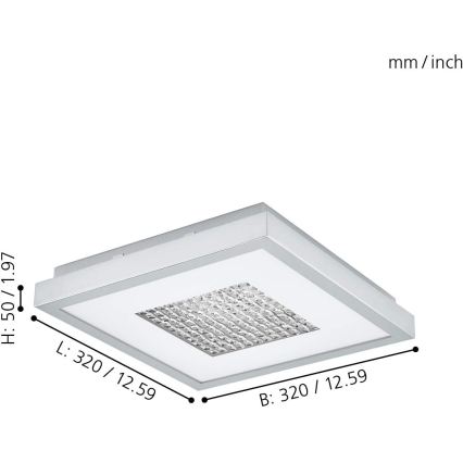 Eglo 98369 - LED Ρυθμιζόμενο φωτιστικό οροφής PESCATE LED/24W/230V