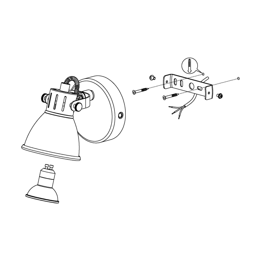 Eglo - Φως σποτ τοίχου LED 1xGU10/3,3W/230V