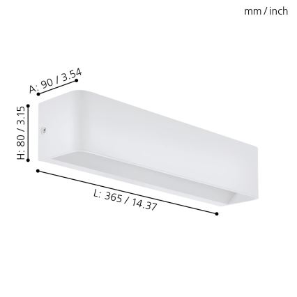 Eglo - Φως τοίχου LED LED/12W/230V