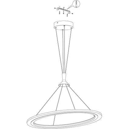 Eglo - LED RGB Κρεμαστό φωτιστικό οροφής ντιμαριζόμενο HORNITOS-C LED/37W/230V + τηλεχειριστήριο
