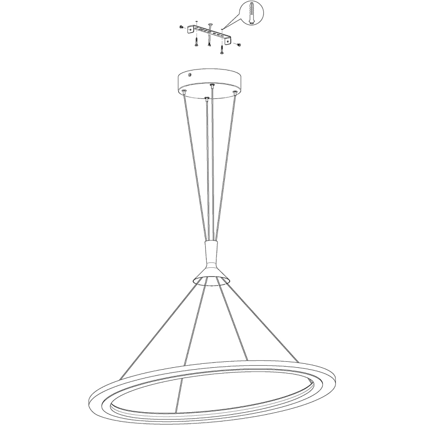 Eglo - LED RGB Κρεμαστό φωτιστικό οροφής ντιμαριζόμενο HORNITOS-C LED/37W/230V + τηλεχειριστήριο