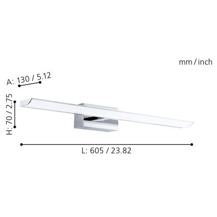 Eglo - LED RGB Dimmable φωτιστικό μπάνιου LED/15,6W/230V IP44 + τηλεχειριστήριο