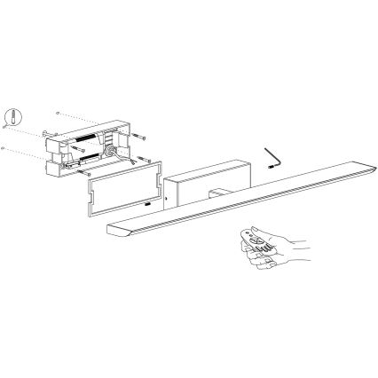 Eglo 98451 - LED RGB Ρυθμιζόμενο φωτιστικό μπάνιου TABIANO-C LED/15,6W/230V IP44 + τηλεχειριστήριο