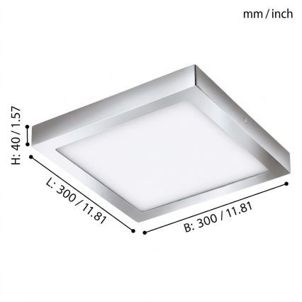 Eglo - LED RGBW Ρυθμιζόμενο φωτιστικό οροφής FUEVA-C LED/21W/230V Bluetooth IP44 30x30 cm