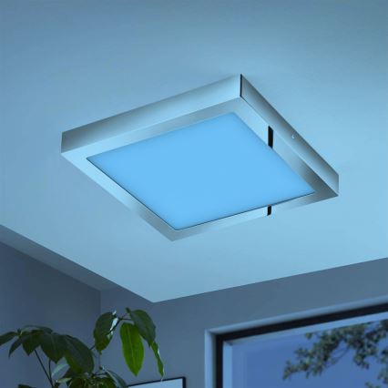 Eglo - LED RGBW Ρυθμιζόμενο φωτιστικό οροφής FUEVA-C LED/21W/230V Bluetooth IP44 30x30 cm