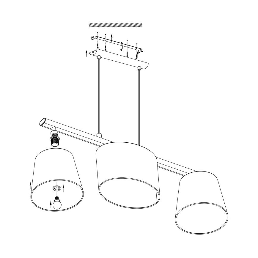Eglo - Πολύφωτο σε σχοινί 3xE14/25W/230V