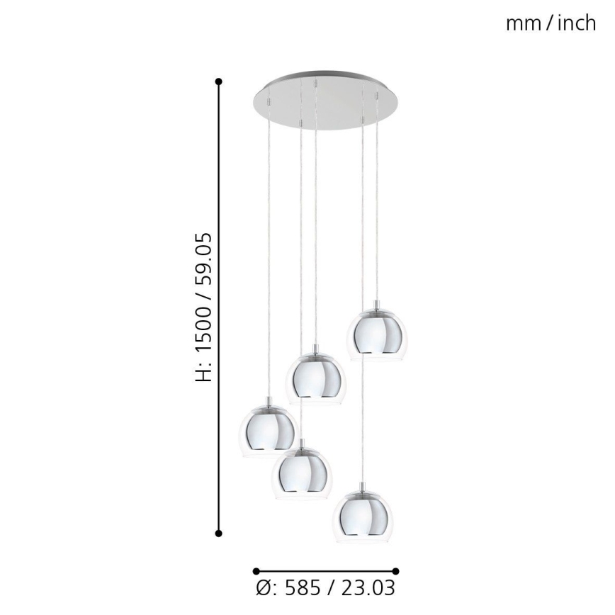 Eglo - Πολύφωτο σε σχοινί 5xE27/28W/230V
